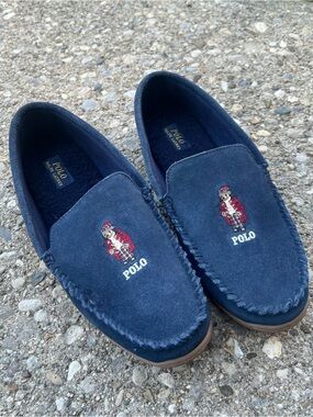 Polo by Ralph Lauren Men's Navy Suede Slip-On slippers size 10